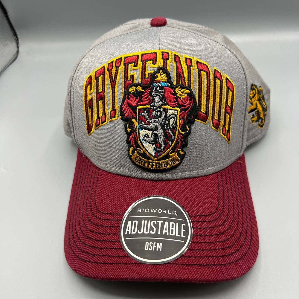 Gryffindor Harry Potter Hat Men Gray Red Embroidered Bioworld Snap Back Cap